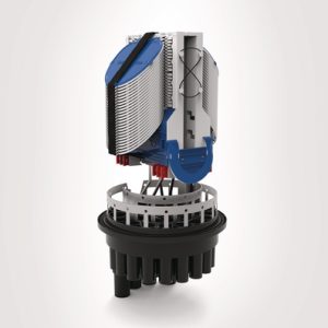 UFC IR B length double stack closure, heatshrink base and 48 x SC-B IR MKI moulded splice holder trays