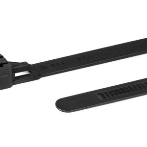 Releasable cable tie, 250x7.6mm, ?16.0-68.0mm, 200N, black, 100pcs.
