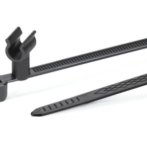 Fixing tie with pipe/tube holder, outside serrated, ?2-35mm, black, 500pcs.