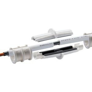 Divisible indoor connectors with gas-stop.