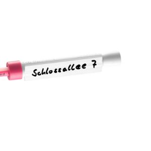 Identification labels with microduct end-caps.