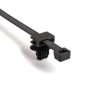 Fixing tie for hole (oval), inside serrated, ⌀5.0-105.0mm, black, 1000pcs.