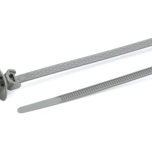 Fixing tie for hole (round), outside serrated, ?25.0mm, grey, 1000pcs.