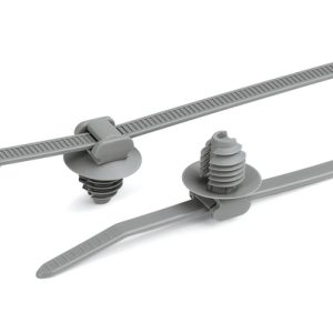Fixing tie for hole (round), inside serrated, ⌀1.0-45.0mm, grey, 1000pcs.