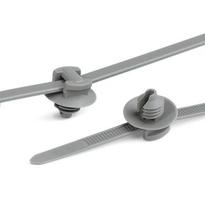 Fixing tie for hole (round), outside serrated, ?1.0-46.0mm, grey, 500pcs.