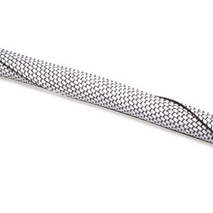 Woven sleeving, self closing, nom?19.1mm, ?16-19mm, -70 ?C to +125 ?C, white/black, 25m