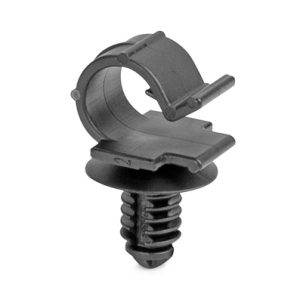 Cable clip for hole (oval)/with pipe/tube holder, T=0.7-6.5mm, ⌀6.5 mm