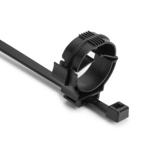 Fixing tie with pipe/tube holder, ⌀25.0-30.0mm, black, 500Carton