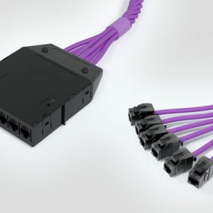 RapidNet Category 6 - 6 Port Cassette to 6x Keystone Jacks - Unshielded U/UTP Cca Violet LSZH - 22.5mtr