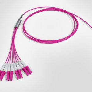 MTP Fanout Cable - 1x Elite MTP(F) - 4x LC Dpx - 8F Multimode OM4 - Polarity A - B2ca Magenta LSZH - 150mtr
