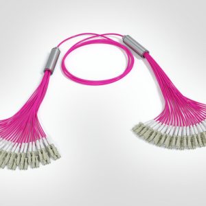 LC Fanout Cable - 24x LC Dpx - 24x LC Dpx - 48F Multimode OM4 - Polarity A - B2ca Magenta LSZH - 7mtr