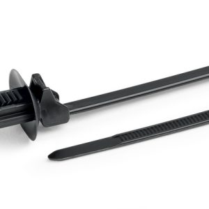 Fixing tie for hole (oval), outside serrated, ⌀1.0-35.0mm, black, 1500pcs.