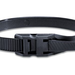 Cable tie outside serrated for narrow space, 123x9mm, ?4.0-22mm, black, 50pcs.