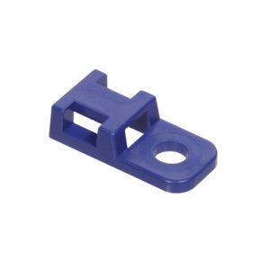 Cable tie mount for screw fixation, Wmax=5.1mm, ⌀4.3 mm, M4 Screw, blue, 100pcs.