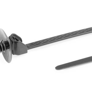 Fixing tie for hole (round), outside serrated, ⌀25.0mm, black, 1000pcs.