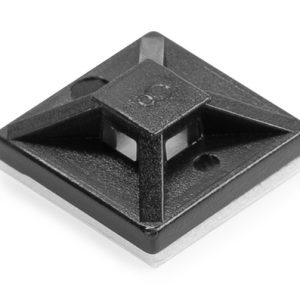 Cable tie mount for adhesive use, Wmax=2.7mm, black, 100pcs.