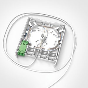 FWO with 1 x LC DX APC Adaptor and 1 x 10m Bare End to 2 x LC/APC Connectors G657.B3 B2Ca pre-terminated cable (TIA Colour Code)