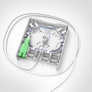 FWO with 1 x SC SX APC Adaptor and 1 x 10m Bare End to 1 x SC/APC Connector G657.B3 B2Ca pre-terminated cable (TIA Colour Code)