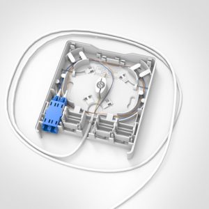 FWO with 1 x LC DX PC Adaptor and 1 x 10m Bare End to 2 x LC/PC Connectors G657.B3 B2Ca pre-terminated cable (TIA Colour Code)