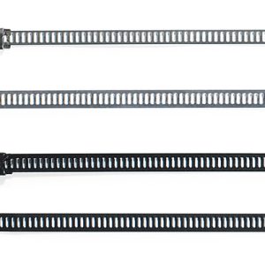 Stainless steel cable tie, ladder style, 230x7.0mm, ?10.0-60mm, black, 100pcs.