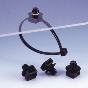 Cable tie mount for hole (round), ?10.8 - 11.2 mm, black, 500pcs.