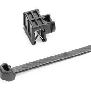 Fixing tie for edge, outside serrated, ?1.5-45.0mm, black/silver, 4000pcs.