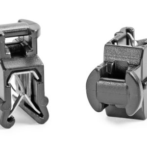 Cable tie mount for edge, T=1.5 - 4.0mm, black/silver, 10000pcs.