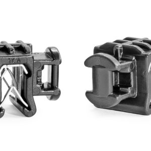 Cable tie mount for edge, T=1.5 - 4.0mm, black/silver, 7000pcs.