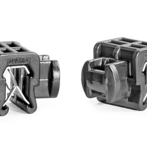 Cable tie mount for edge, T=1.5 - 4.0mm, black/silver, 5000pcs.