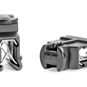 Cable tie mount for edge, T=1.5 - 4.0mm, black/silver, 10000pcs.