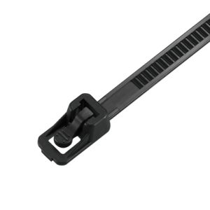 Releasable cable tie, 200x4.7mm, ?5-50mm, 135N, black, 100pcs.