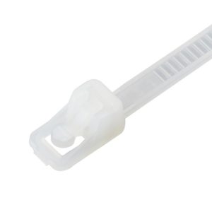 Releasable cable tie, 301x7.4mm, ?5-78mm, 222.3N, natural, 100pcs.