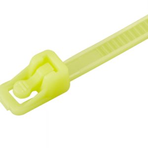 Releasable cable tie, 301x7.4mm, ?5-78mm, 222.3N, yellow, 100pcs.
