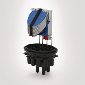 FDN 16 port A length IR closure with 12 x SC-B-IR MKII moulded splice holder trays