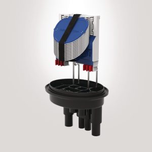 FDN 59 port A length IR closure with 12 x SC-IR MKI moulded splice holder trays