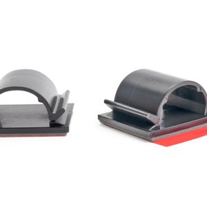 Cable clip for adhesive use/with pipe/tube holder, Dmax=14.0mm