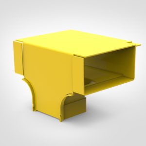 GigaDuct T-Junction, Vertical, Reducer, 200mm/100mm, with Cover