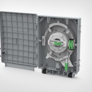 Grey Connectorised Customer Wall Box (CCWB) with Pre-terminated SC/APC Spool