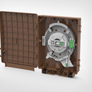 Brown Connectorised Customer Wall Box (CCWB) with Pre-terminated LC/APC Spool