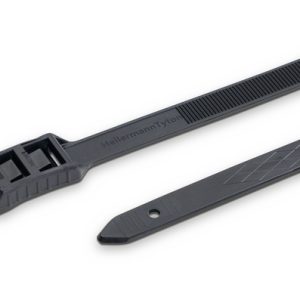 Cable tie outside serrated for narrow space, 262x9mm, ?25-62mm, black, 100pcs.