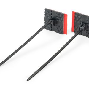 Fixing tie for adhesive use, inside serrated, ?1.5-25mm, black, 500pcs.