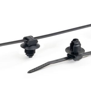 Fixing tie for hole (round), inside serrated, ⌀1.0-40.0mm, black, 500pcs.