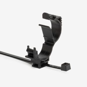 Fixing tie with pipe/tube holder, ⌀15.0-19.0mm, black, 2000Carton
