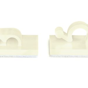 Cable clip for adhesive use/with pipe/tube holder, Dmax=9.0mm