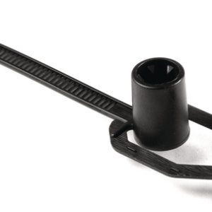 Fixing tie for stud, inside serrated, ⌀9.0-40.0mm, black, 100pcs.