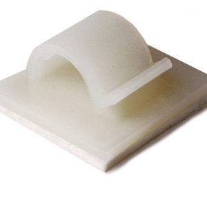 Cable clip for adhesive use/with pipe/tube holder, Dmax=8.0mm