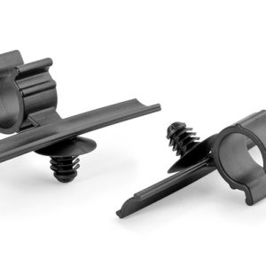 Bundling clip for hole (round)/with pipe/tube holder, L=60.0mm, SO=16.0mm, black, 2900pcs.