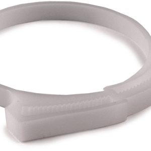 Plastic hose clamp, ?58.0-64mm, white, 100pcs.