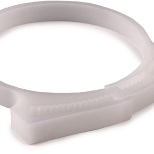 Plastic hose clamp, ?52.0-57.5mm, white, 100pcs.