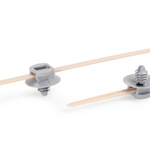 Fixing tie for hole (round), outside serrated, beige/grey, 500pcs.